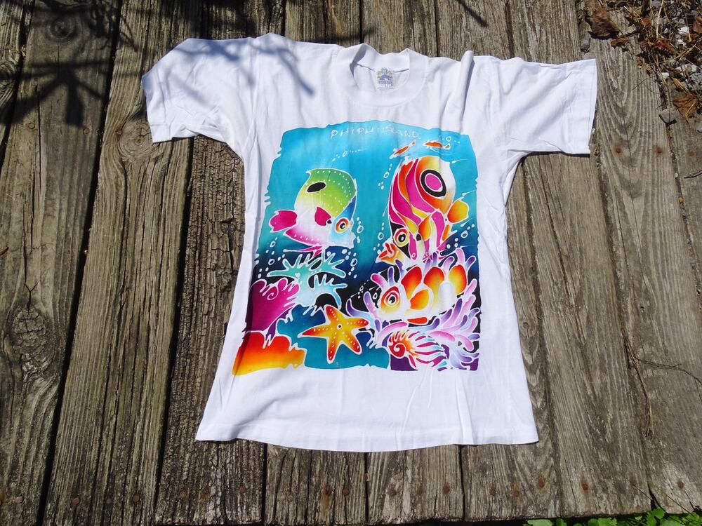 Vintage Phi Phi Island Thailand Graphic Tee Single Stitch Double Goose Tag Med
